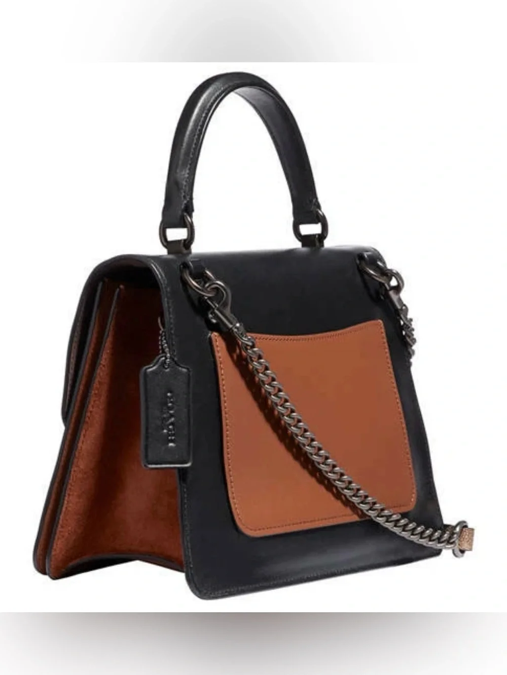 NWT Coach Parker Top Handle with Patchwork Stripe & Rivets/Multi